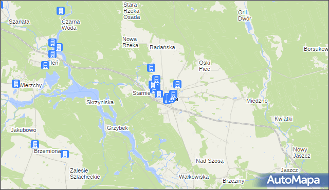 mapa Osie, Osie na mapie Targeo