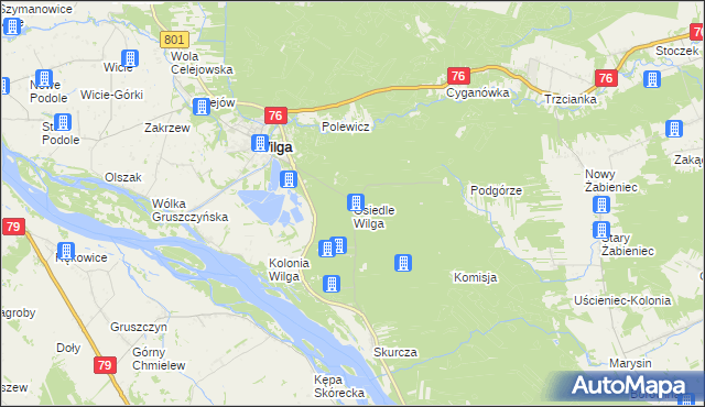 mapa Osiedle Wilga, Osiedle Wilga na mapie Targeo