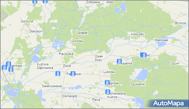 mapa Osiek Duży, Osiek Duży na mapie Targeo