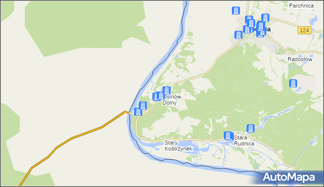 mapa Osinów Dolny, Osinów Dolny na mapie Targeo