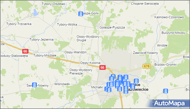 mapa Osipy-Lepertowizna, Osipy-Lepertowizna na mapie Targeo