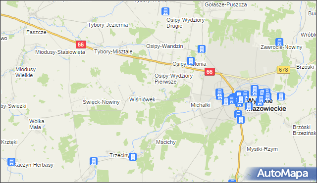 mapa Osipy-Zakrzewizna, Osipy-Zakrzewizna na mapie Targeo