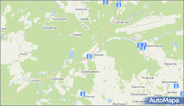 mapa Oskowo, Oskowo na mapie Targeo