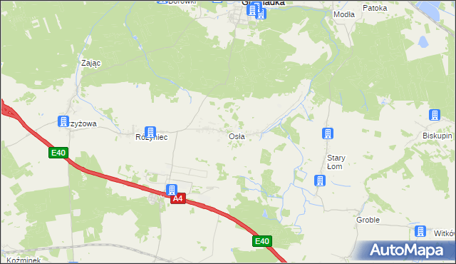 mapa Osła, Osła na mapie Targeo