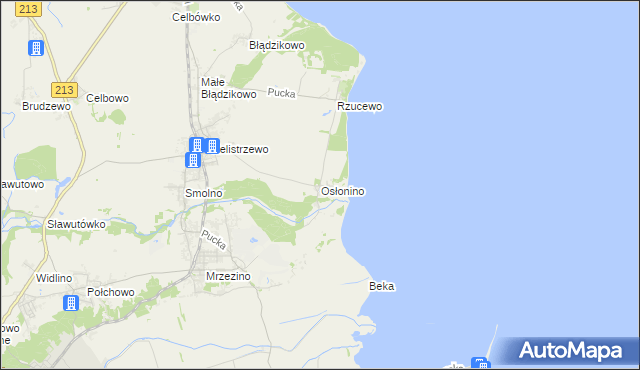 mapa Osłonino, Osłonino na mapie Targeo