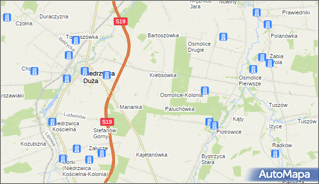 mapa Osmolice-Kolonia, Osmolice-Kolonia na mapie Targeo