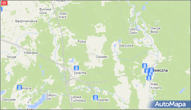 mapa Osówek gmina Osieczna, Osówek gmina Osieczna na mapie Targeo