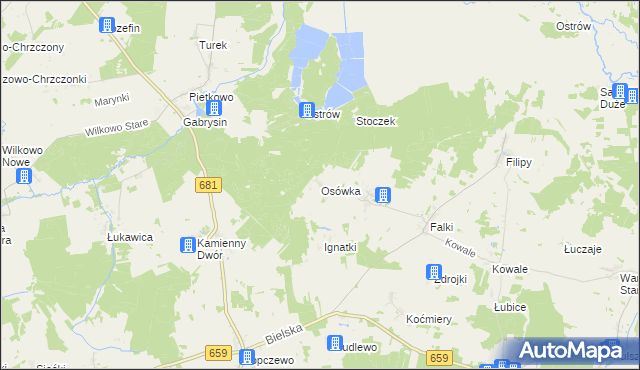 mapa Osówka gmina Wyszki, Osówka gmina Wyszki na mapie Targeo