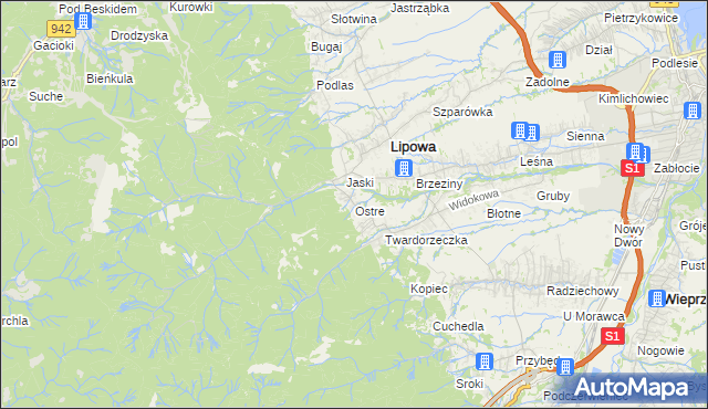 mapa Ostre, Ostre na mapie Targeo