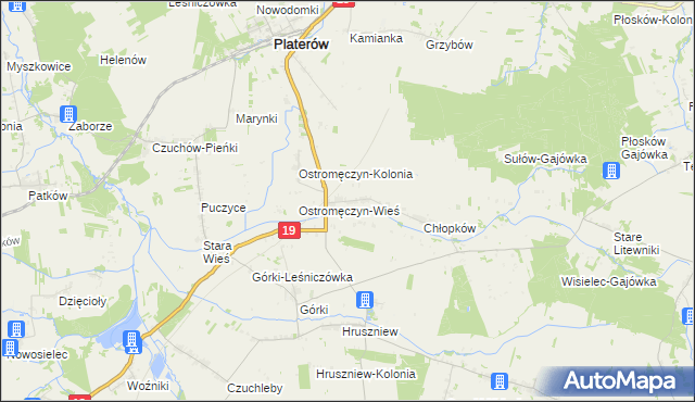 mapa Ostromęczyn, Ostromęczyn na mapie Targeo