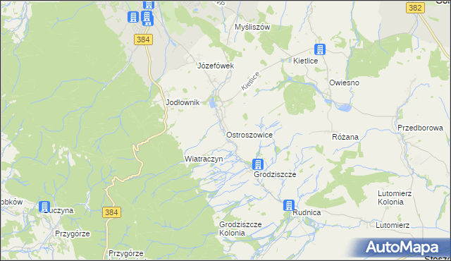 mapa Ostroszowice, Ostroszowice na mapie Targeo