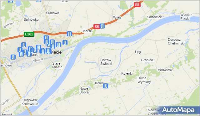 mapa Ostrów Świecki, Ostrów Świecki na mapie Targeo