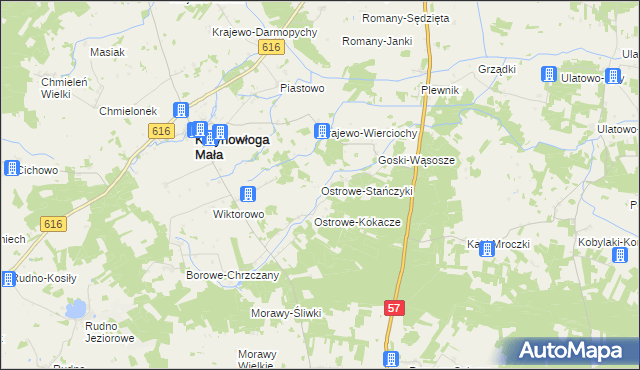 mapa Ostrowe-Stańczyki, Ostrowe-Stańczyki na mapie Targeo