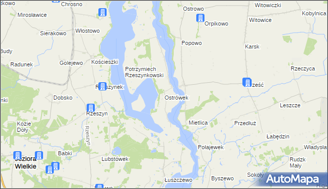 mapa Ostrówek gmina Kruszwica, Ostrówek gmina Kruszwica na mapie Targeo