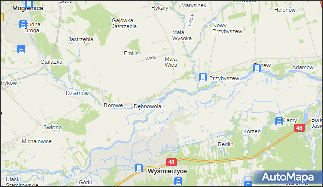 mapa Osuchów gmina Promna, Osuchów gmina Promna na mapie Targeo