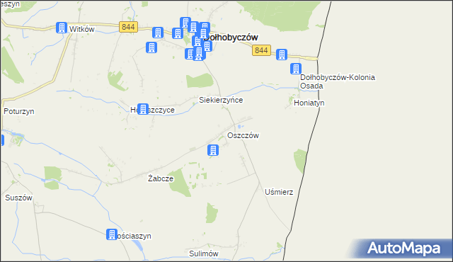 mapa Oszczów, Oszczów na mapie Targeo