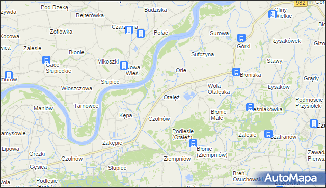 mapa Otałęż, Otałęż na mapie Targeo