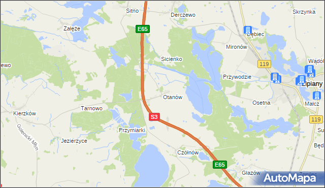 mapa Otanów, Otanów na mapie Targeo