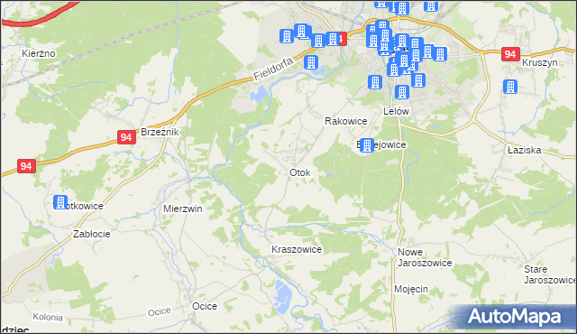 mapa Otok gmina Bolesławiec, Otok gmina Bolesławiec na mapie Targeo