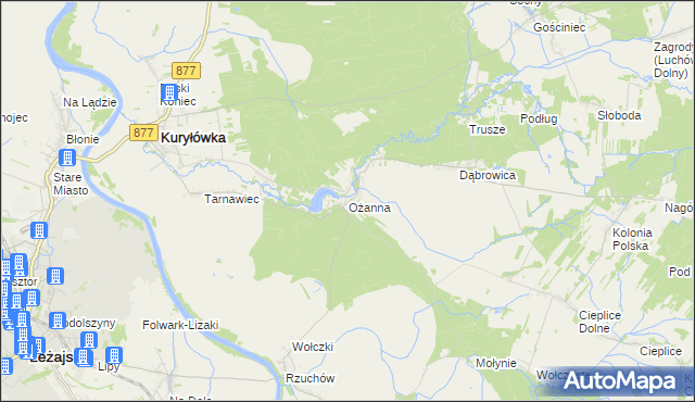 mapa Ożanna, Ożanna na mapie Targeo