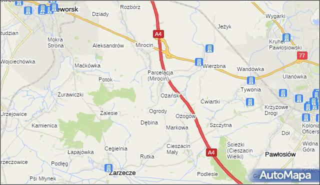 mapa Ożańsk, Ożańsk na mapie Targeo