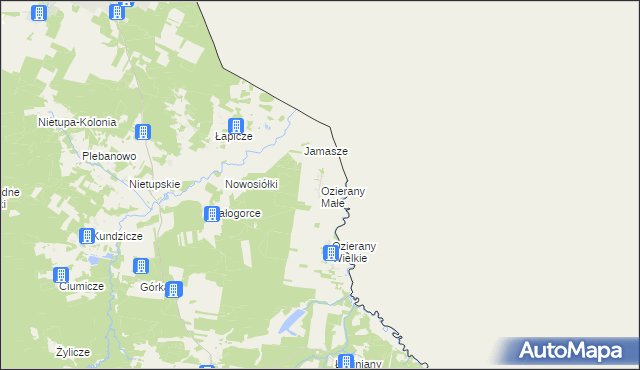 mapa Ozierany Małe, Ozierany Małe na mapie Targeo