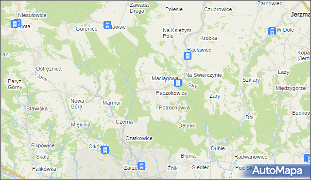 mapa Paczółtowice, Paczółtowice na mapie Targeo