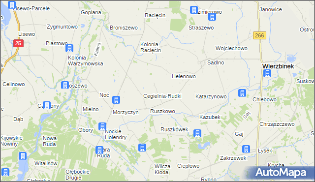 mapa Pagórki gmina Wierzbinek, Pagórki gmina Wierzbinek na mapie Targeo