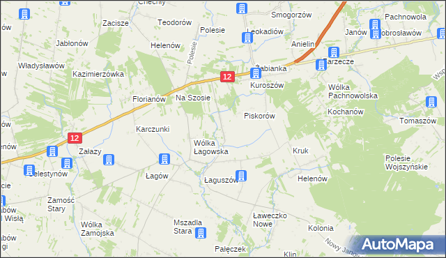 mapa Pająków, Pająków na mapie Targeo