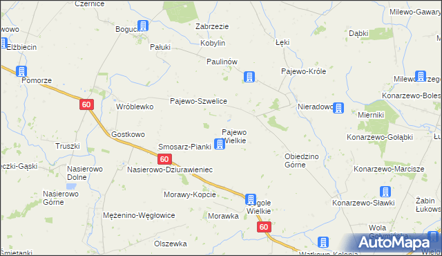 mapa Pajewo Wielkie, Pajewo Wielkie na mapie Targeo