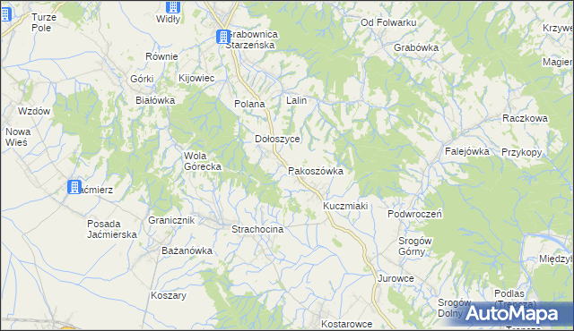 mapa Pakoszówka, Pakoszówka na mapie Targeo