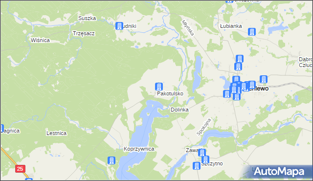 mapa Pakotulsko, Pakotulsko na mapie Targeo