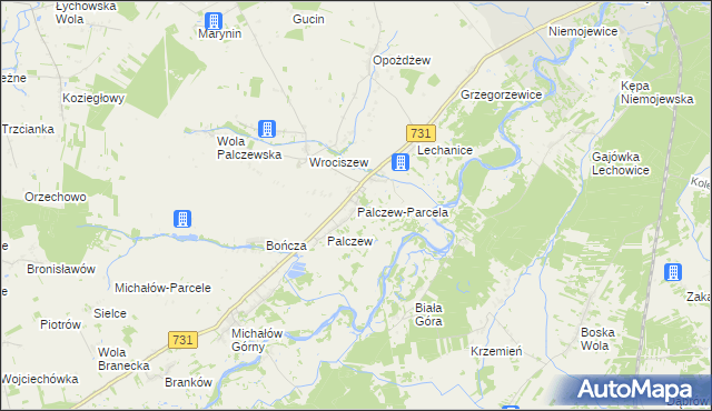 mapa Palczew-Parcela, Palczew-Parcela na mapie Targeo