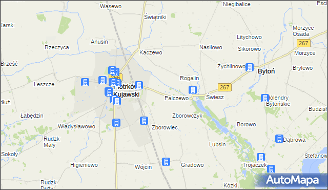 mapa Palczewo gmina Piotrków Kujawski, Palczewo gmina Piotrków Kujawski na mapie Targeo