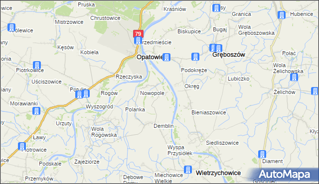 mapa Pałuszyce, Pałuszyce na mapie Targeo