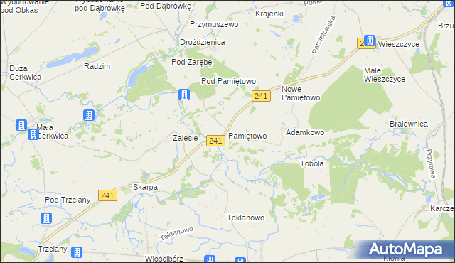 mapa Pamiętowo, Pamiętowo na mapie Targeo