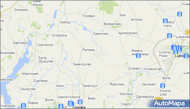 mapa Paniewek, Paniewek na mapie Targeo