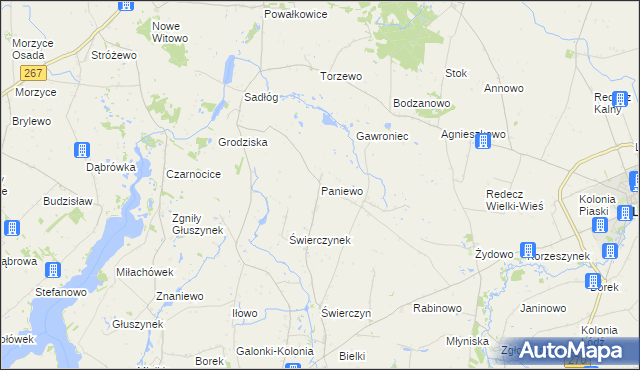 mapa Paniewo gmina Topólka, Paniewo gmina Topólka na mapie Targeo