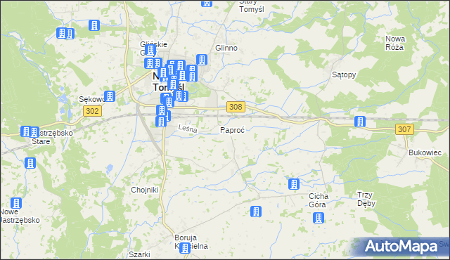 mapa Paproć, Paproć na mapie Targeo