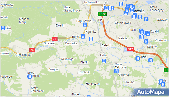 mapa Parcele-Rębków, Parcele-Rębków na mapie Targeo