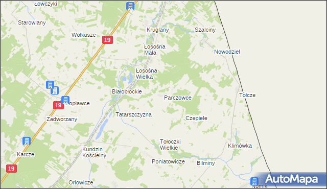 mapa Parczowce, Parczowce na mapie Targeo