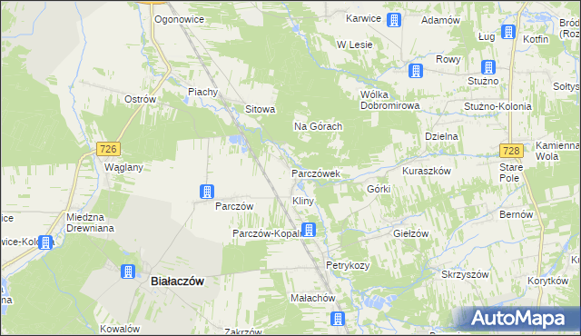 mapa Parczówek, Parczówek na mapie Targeo