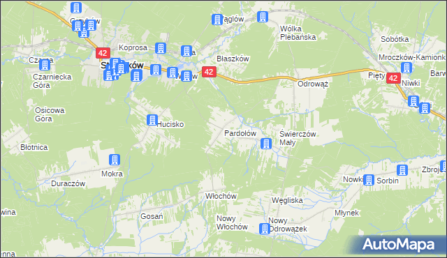 mapa Pardołów, Pardołów na mapie Targeo