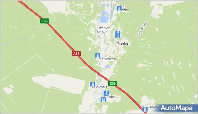 mapa Parkoszów, Parkoszów na mapie Targeo