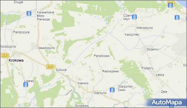 mapa Parszkowo, Parszkowo na mapie Targeo