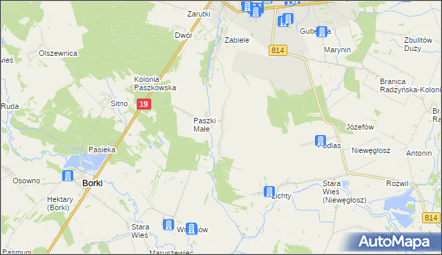 mapa Paszki Duże, Paszki Duże na mapie Targeo