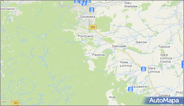 mapa Paszków gmina Bystrzyca Kłodzka, Paszków gmina Bystrzyca Kłodzka na mapie Targeo