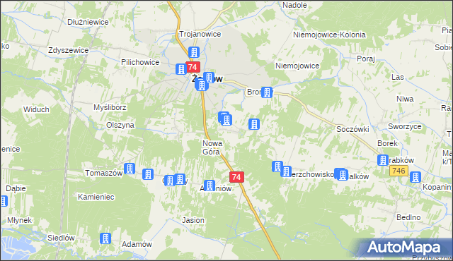 mapa Paszkowice, Paszkowice na mapie Targeo