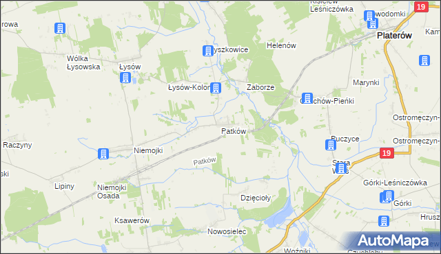 mapa Patków gmina Łosice, Patków gmina Łosice na mapie Targeo
