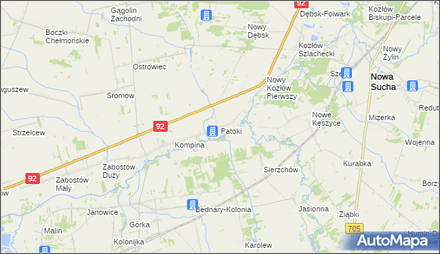 mapa Patoki gmina Nieborów, Patoki gmina Nieborów na mapie Targeo